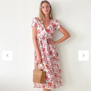 Christy Dawn Red Floral Midi Dress